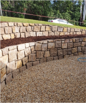 large stone retaining wall