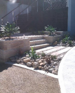 sandstone walls & steps